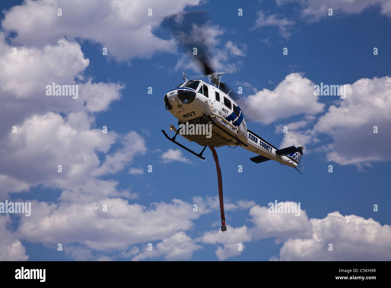 Firefighting Helicopter training in Kern County. Stock Photo