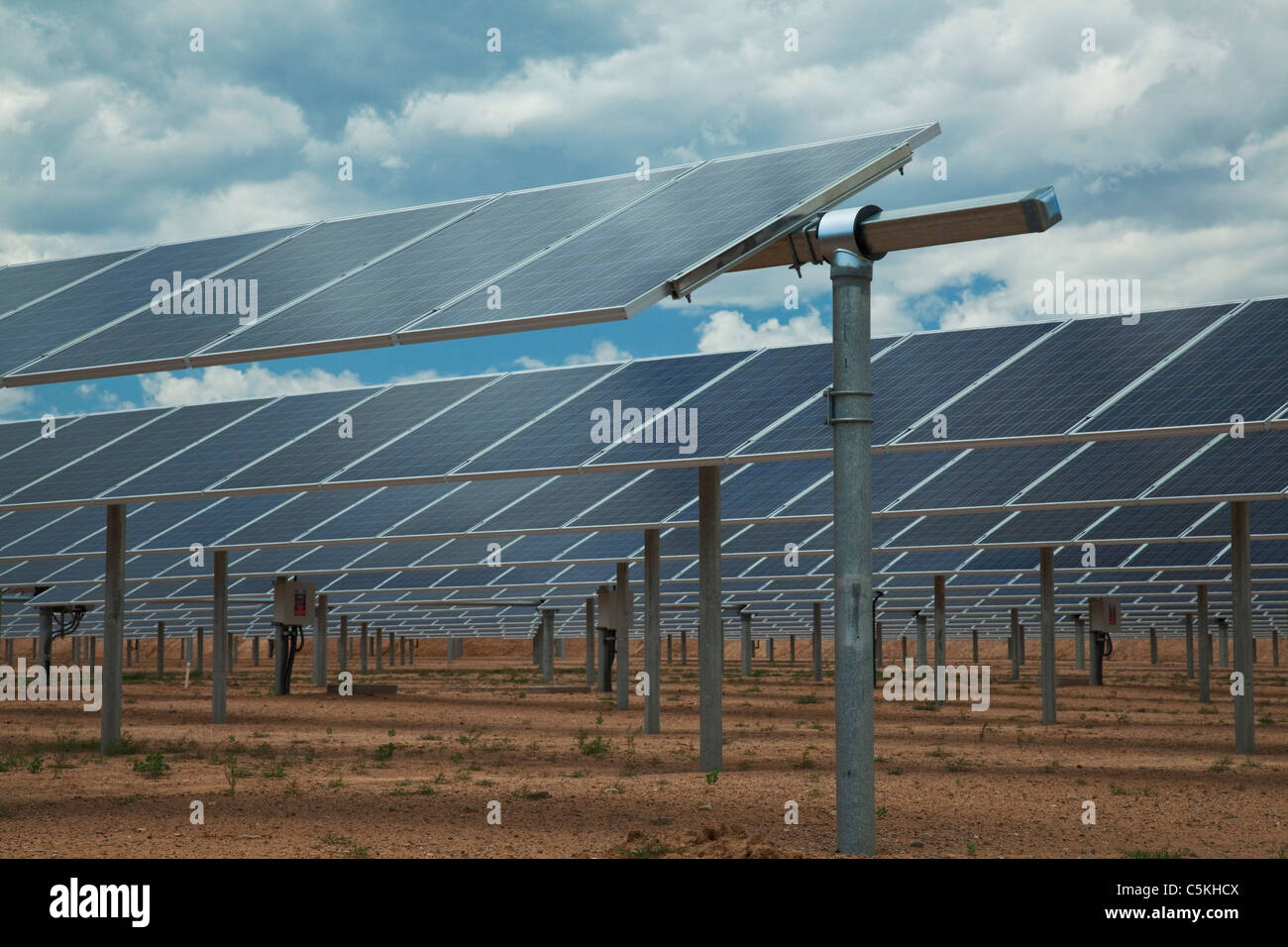 Solar panels providing energy for college campus Stock Photo - Alamy