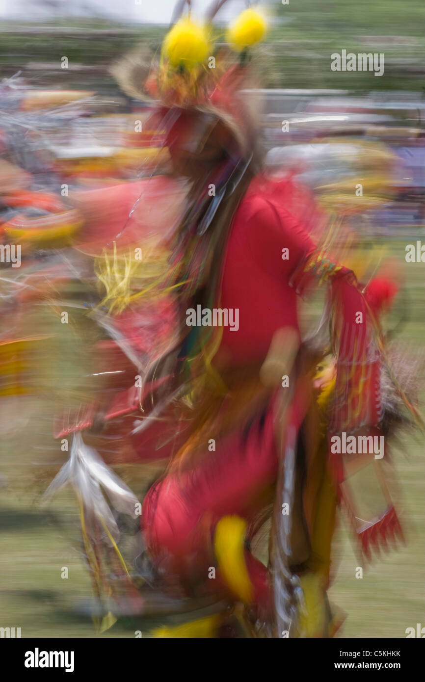 Native American dancer at annual Pow-Wow at Taos Pueblo. Stock Photo
