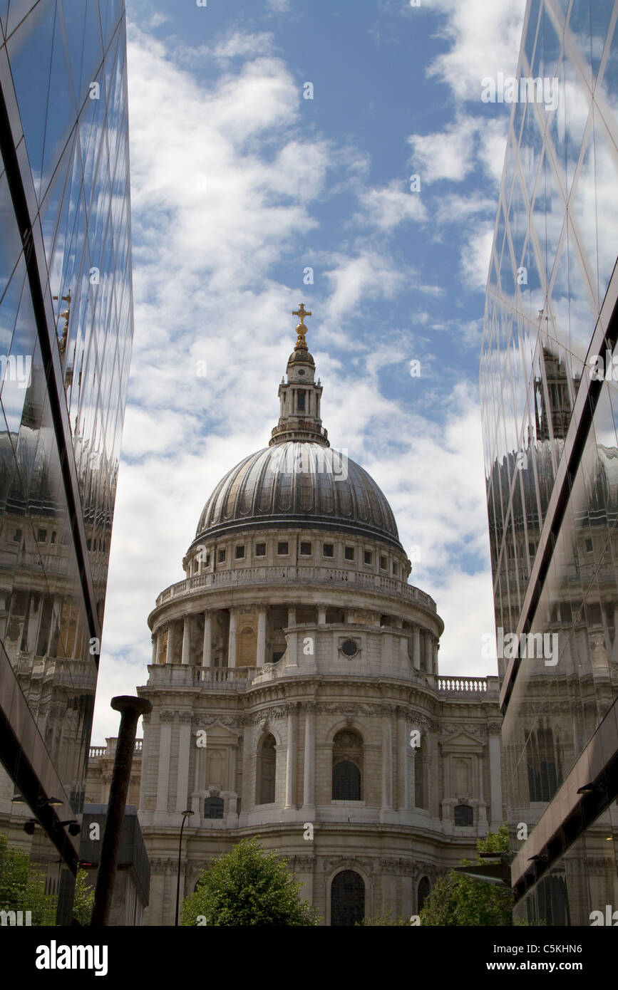The dome of St Paul's Cathedral in London as seen from the One New Change Shopping Centre, United Kingdom Stock Photo