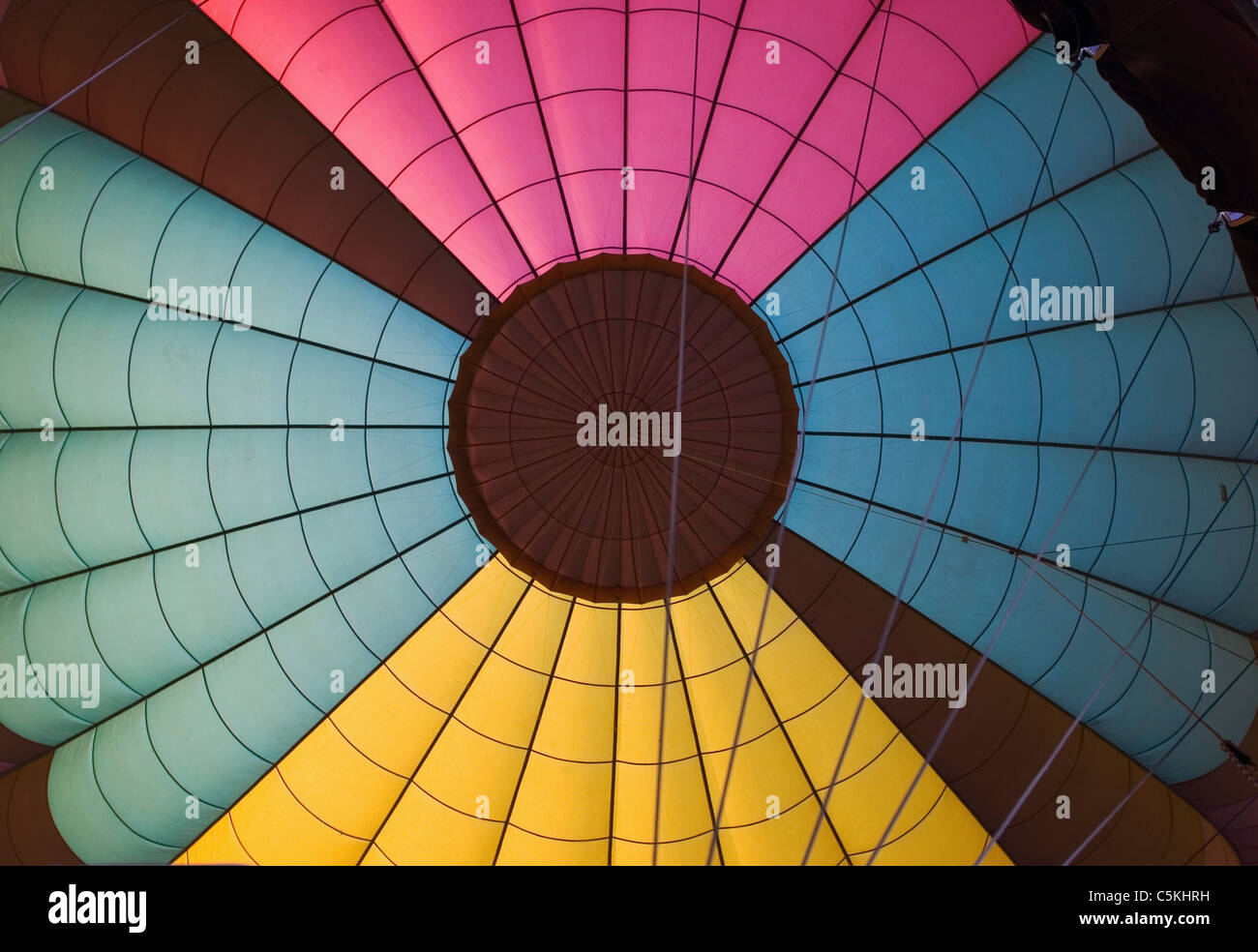 Closeup of inside of hot air balloon Stock Photo