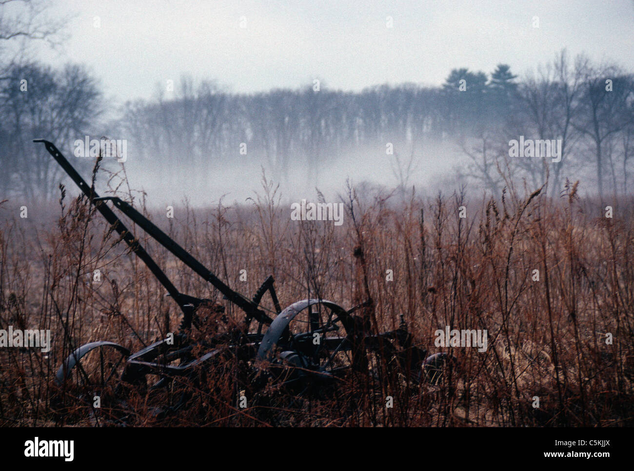 Horse drawn farming equipment, Granby, CT Stock Photo Alamy