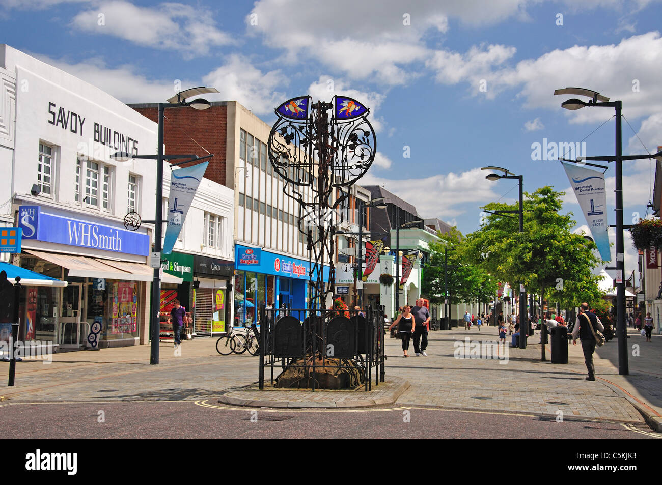 Pedestrianised West Street, Fareham, Hampshire, England, United Kingdom
