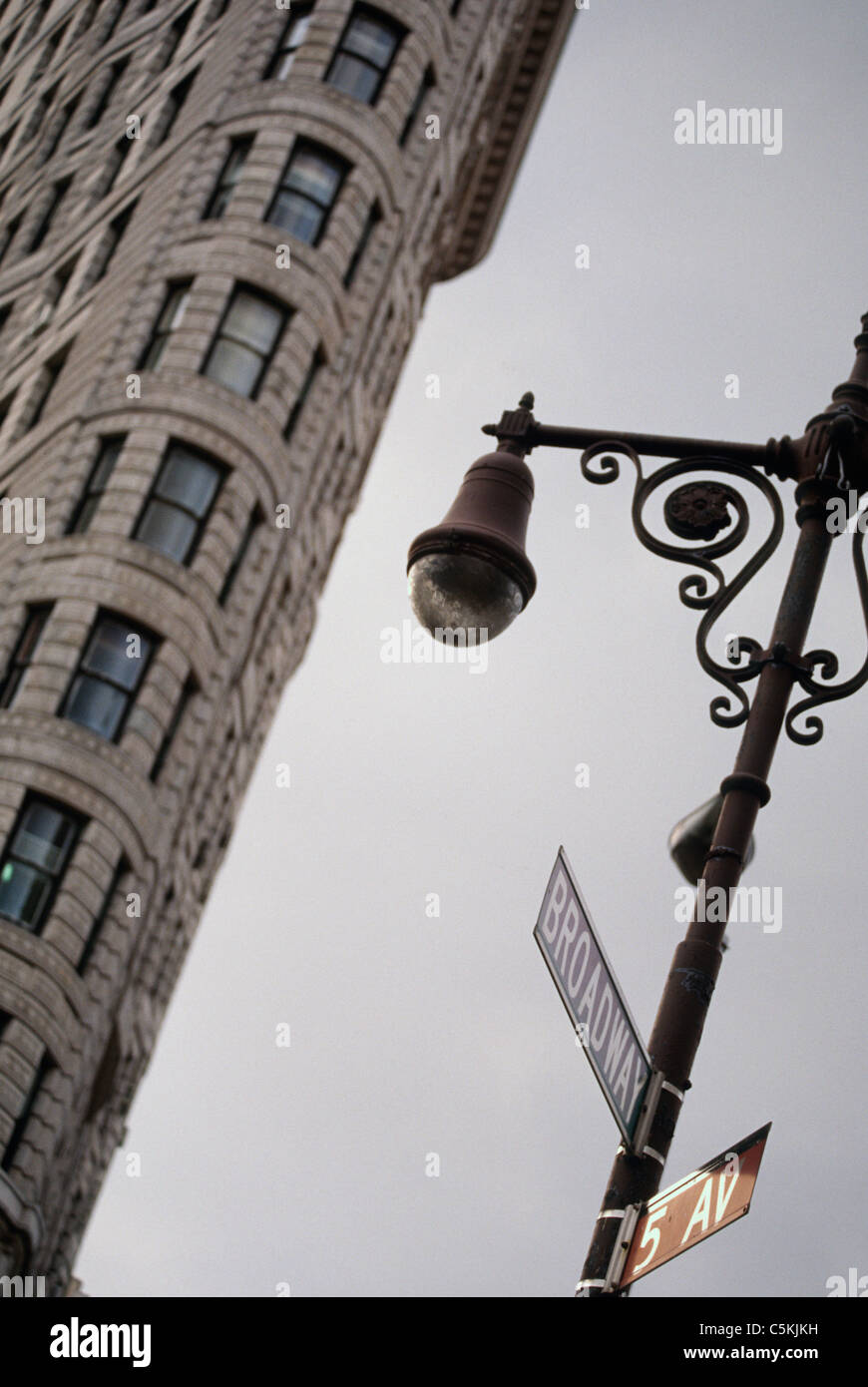 Busy corner & Flatiron Building, NYC Stock Photo