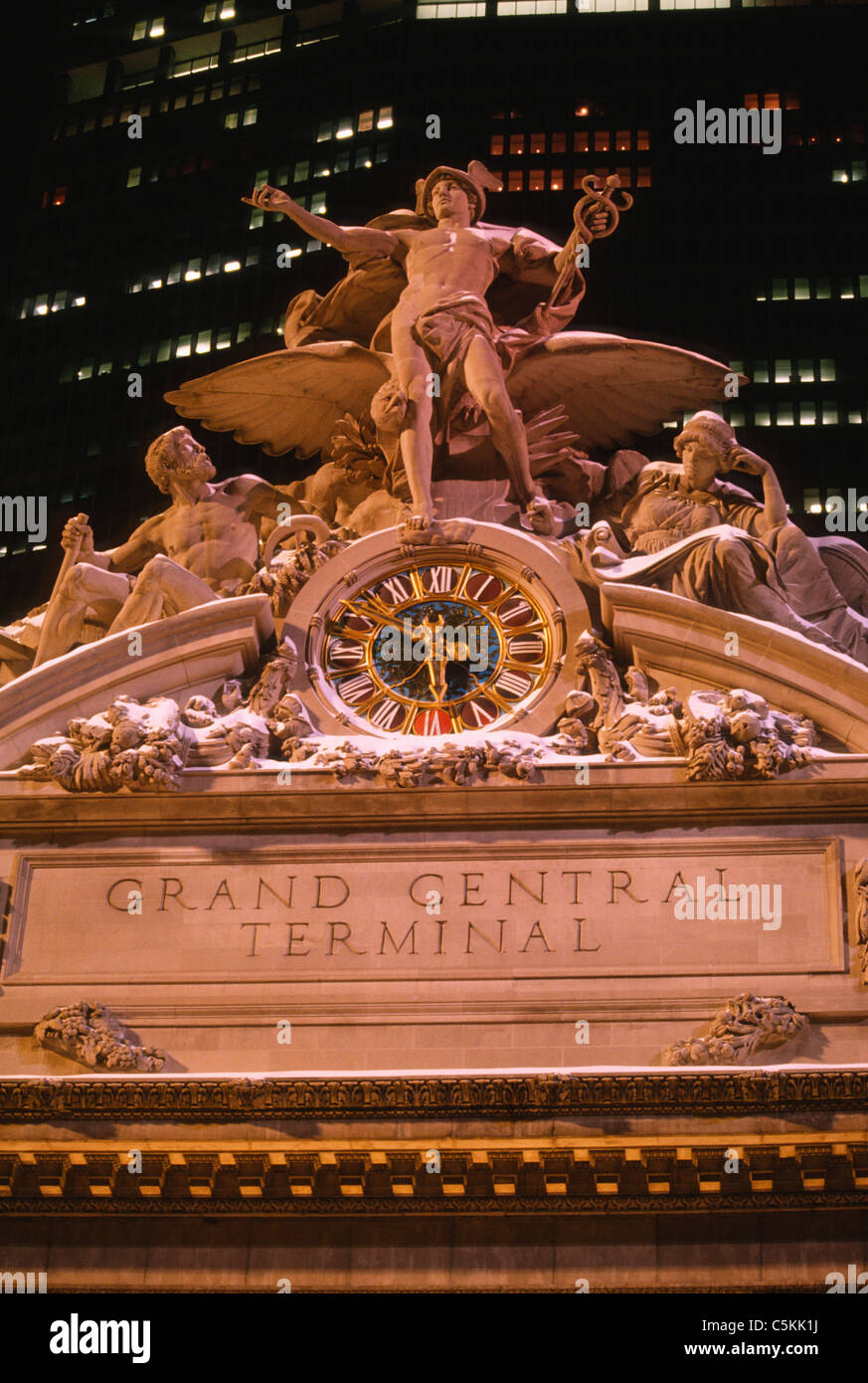 Grand central clock and Met Life, NYC Stock Photo