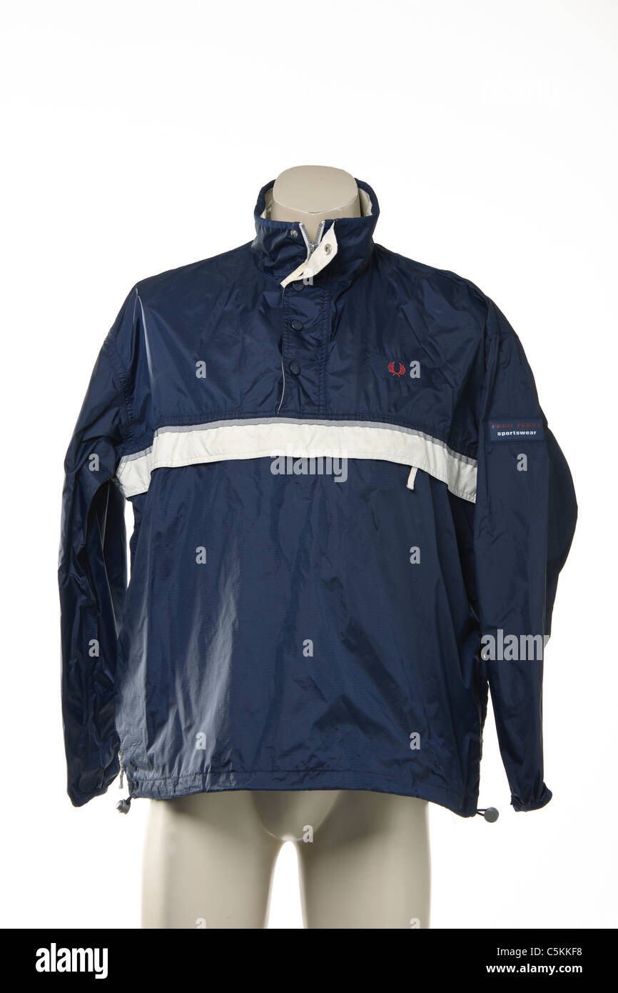 Fred Perry sportswear men's overhead nylon rain jacket cagoule Stock Photo  - Alamy
