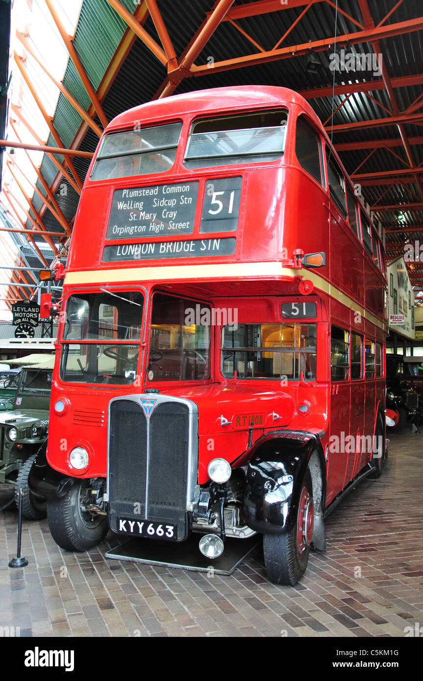 London, double-decker, Routemaster bus at The National Motor Museum, Beaulieu, New Forest, Hampshire, England, United Kingdom Stock Photo