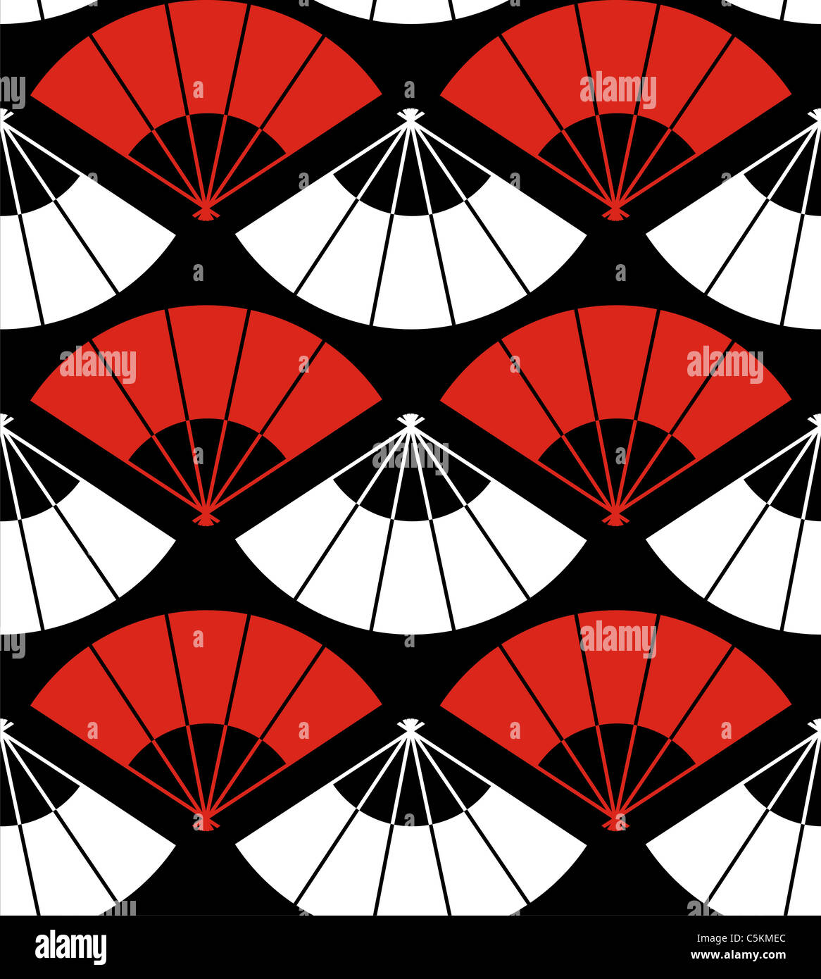 Japan fan abstract background in red, white and black. Vector file also