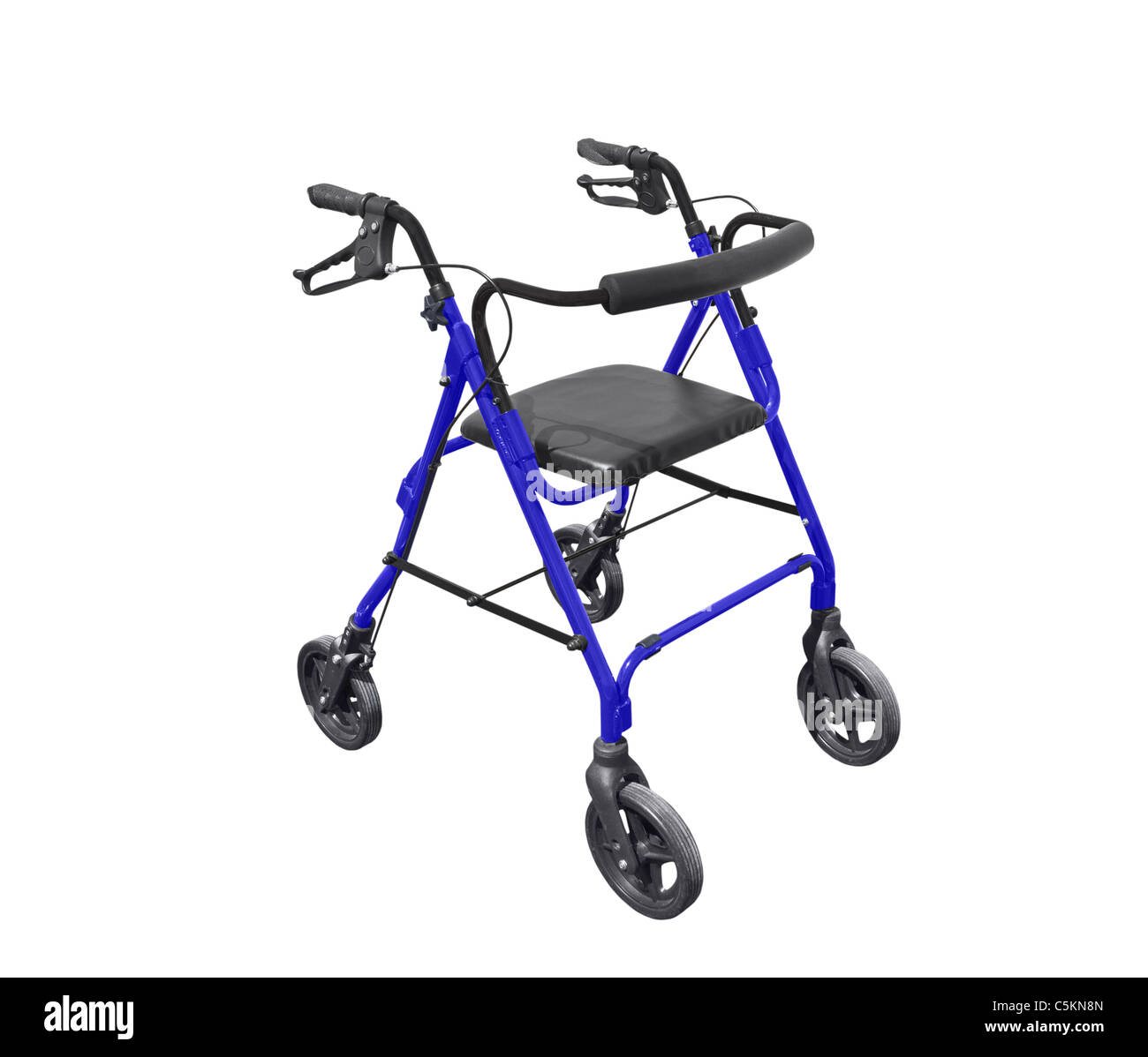 Walker with hand brakes isolated on white Stock Photo Alamy