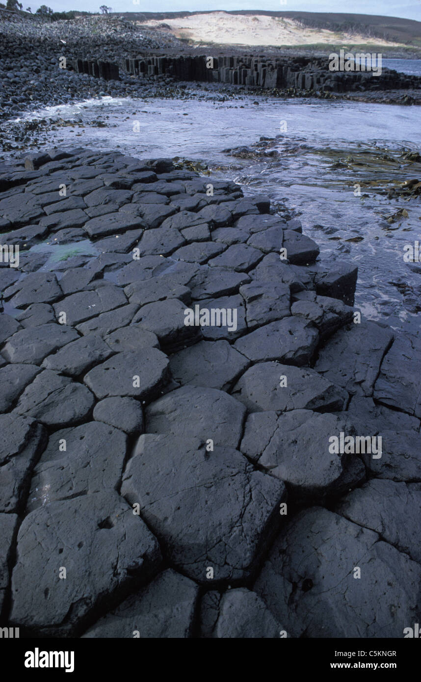 Columnar basalt rock formation similar to Giants Causeway in N. Ireland