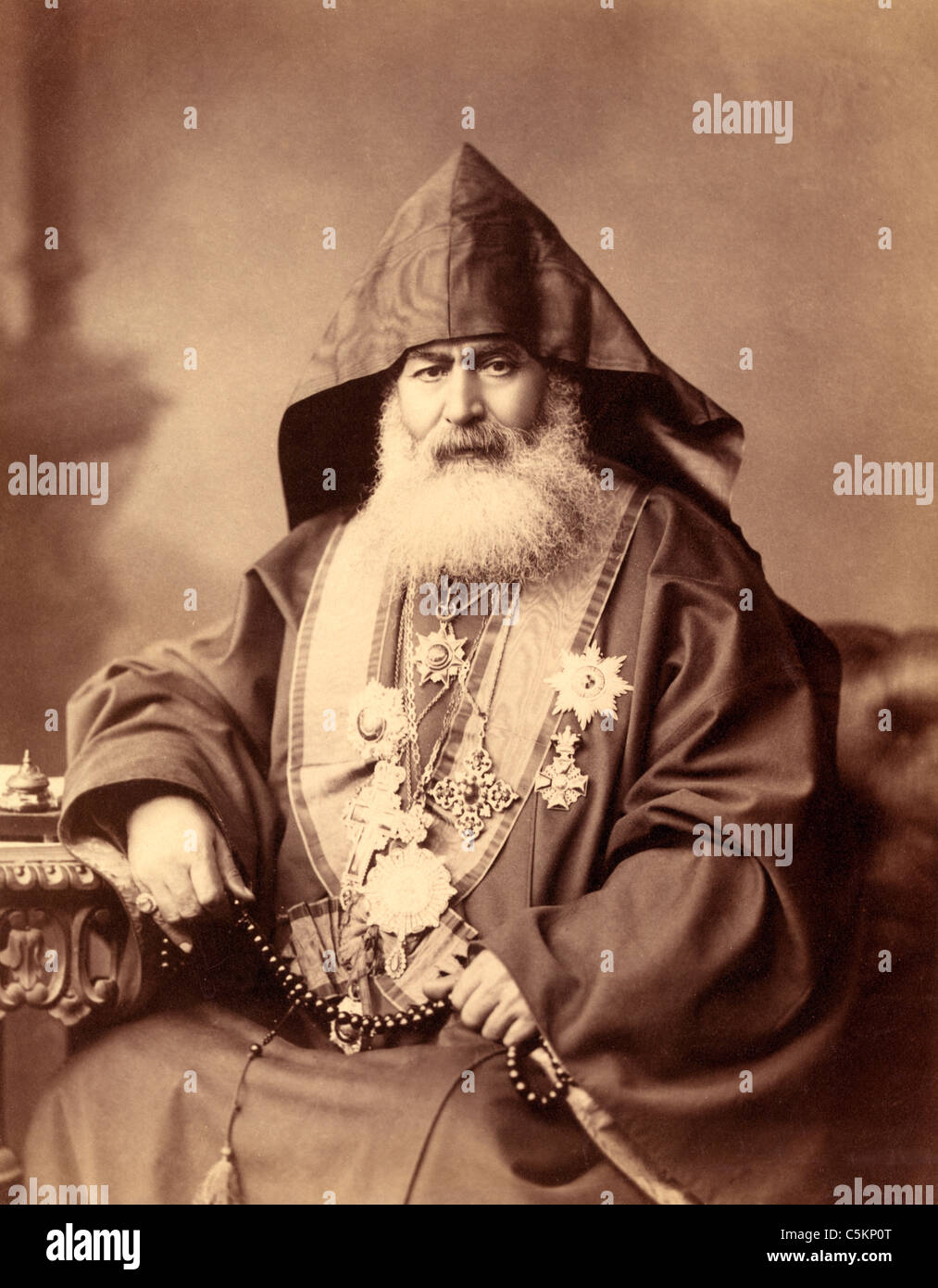 Armenian Patriarch Jerusalem, Palestine circa 1900 Stock Photo