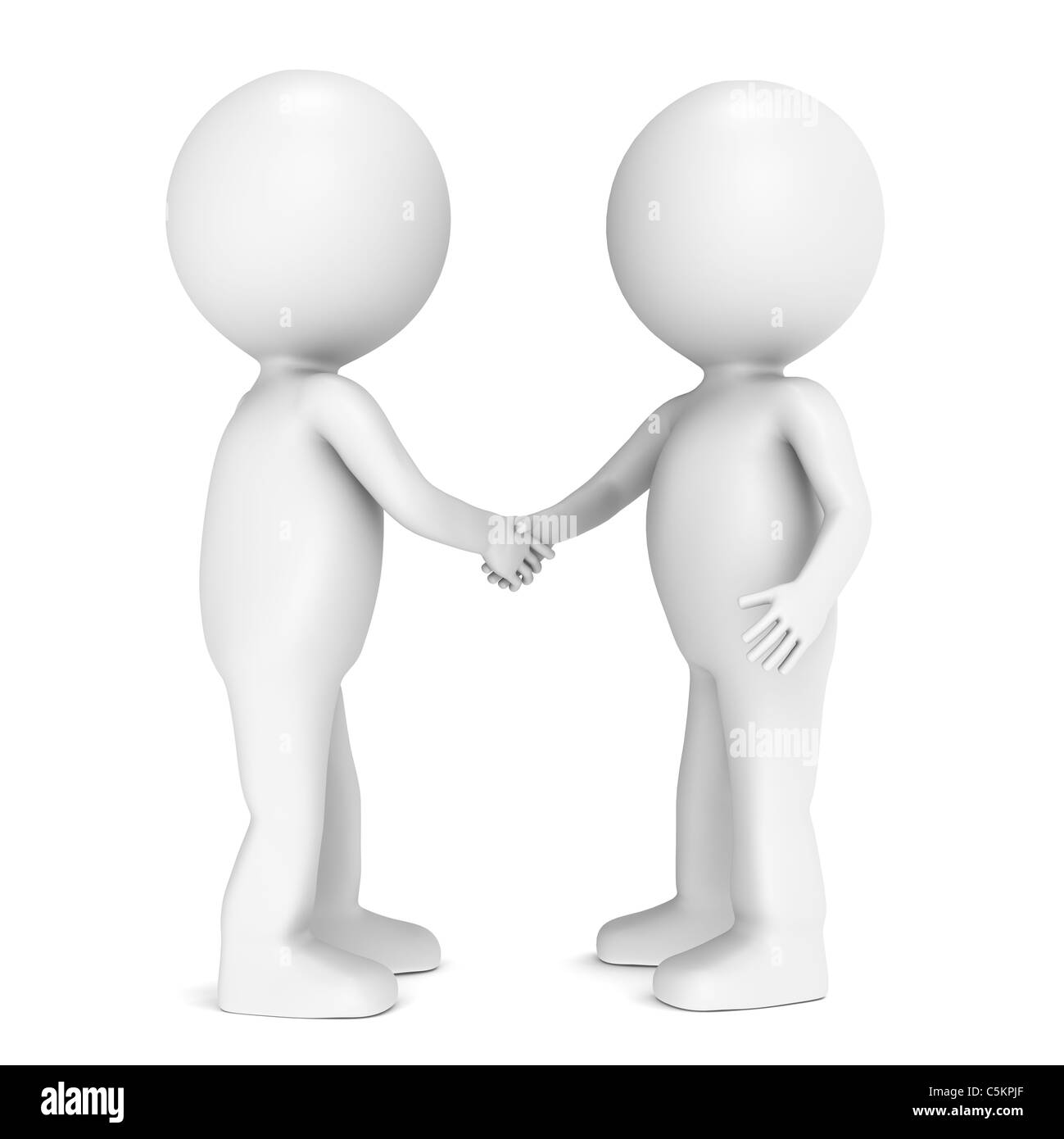 3d hands business handshake emoji on white background. Partnership