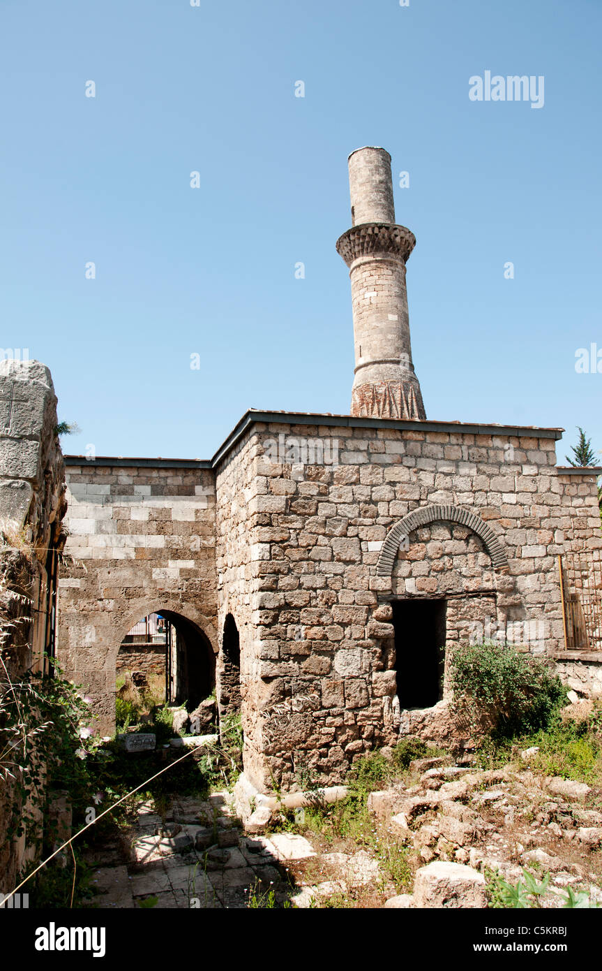 The Kesik Minare  Kaleiçi Old Antalya Turkey originally built as a Roman temple Stock Photo