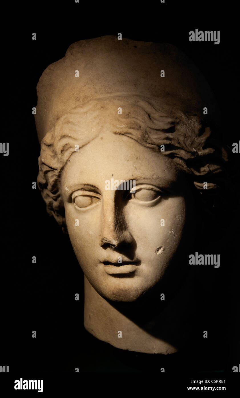 Head of Woman Perga Perge Turkey Turkish Roman Age 2 th Cent AD Stock Photo