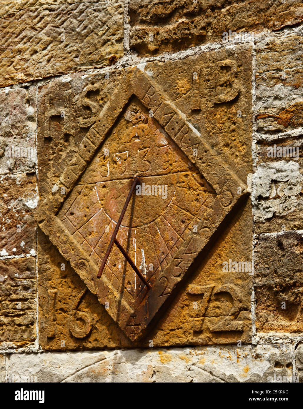 Ancient Stone sundial. Stock Photo