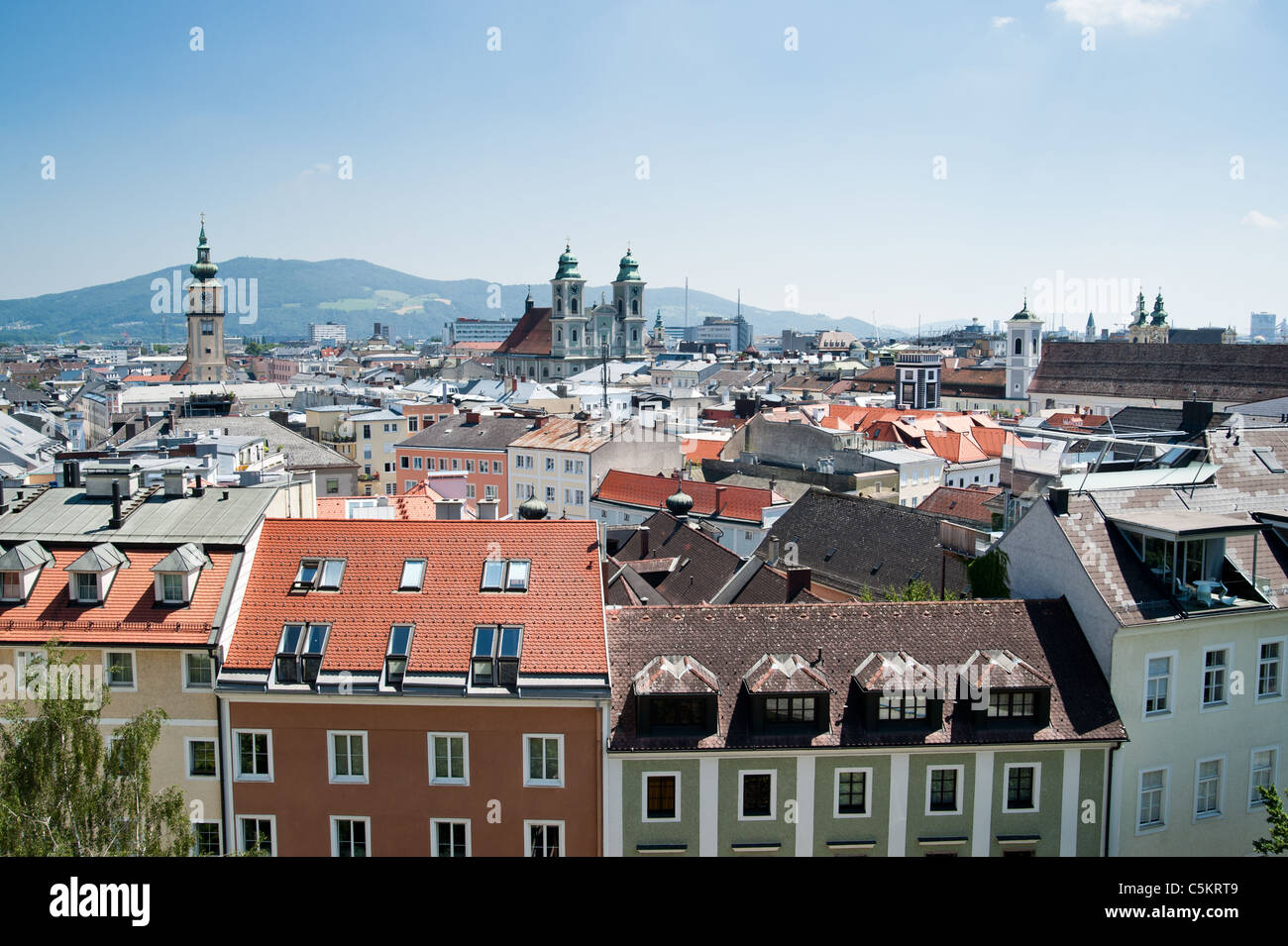 Baroque Part of Linz, Upper Austria Stock Photo