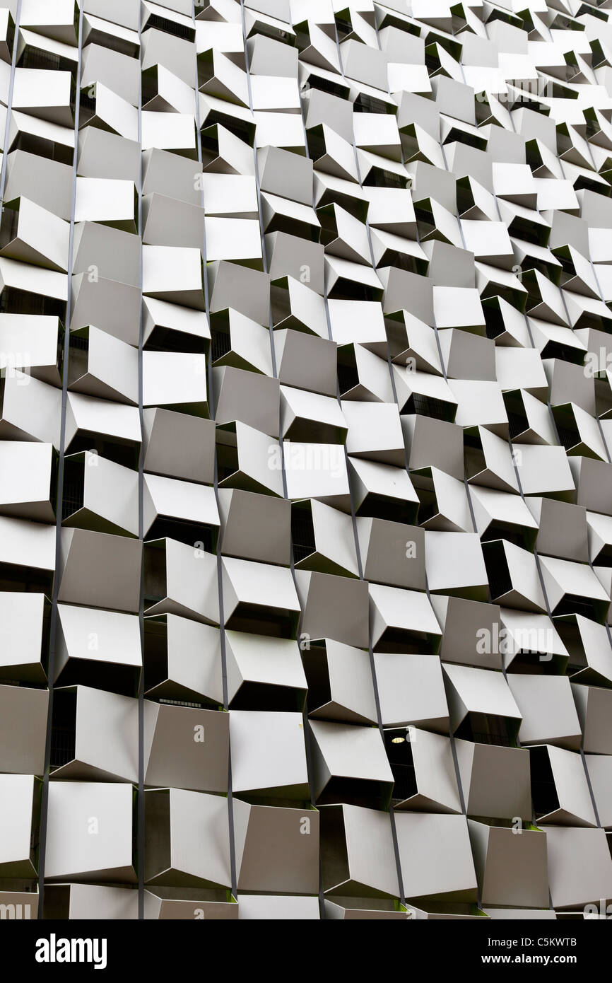 Stainless steel cladding on a multistorey carpark, Sheffield City Centre, known locally as the "cheese grater" Stock Photo