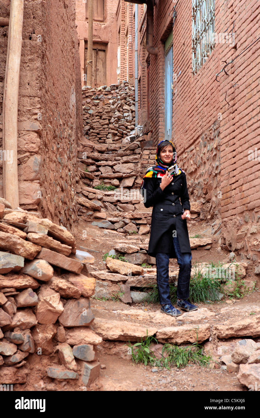 Traditional village houses, Abyaneh, province Isfahan, Iran Stock Photo