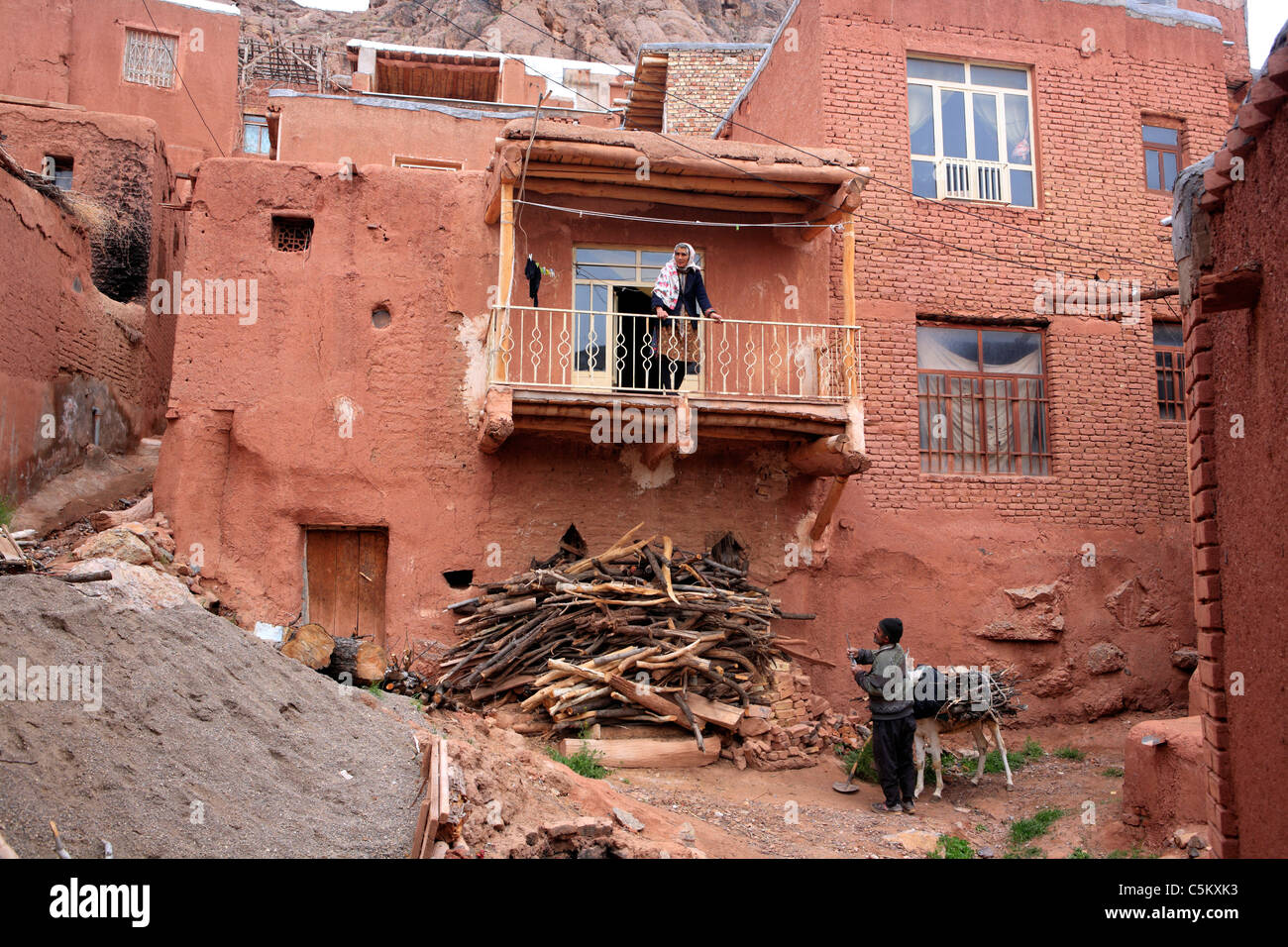 Traditional village houses, Abyaneh, province Isfahan, Iran Stock Photo