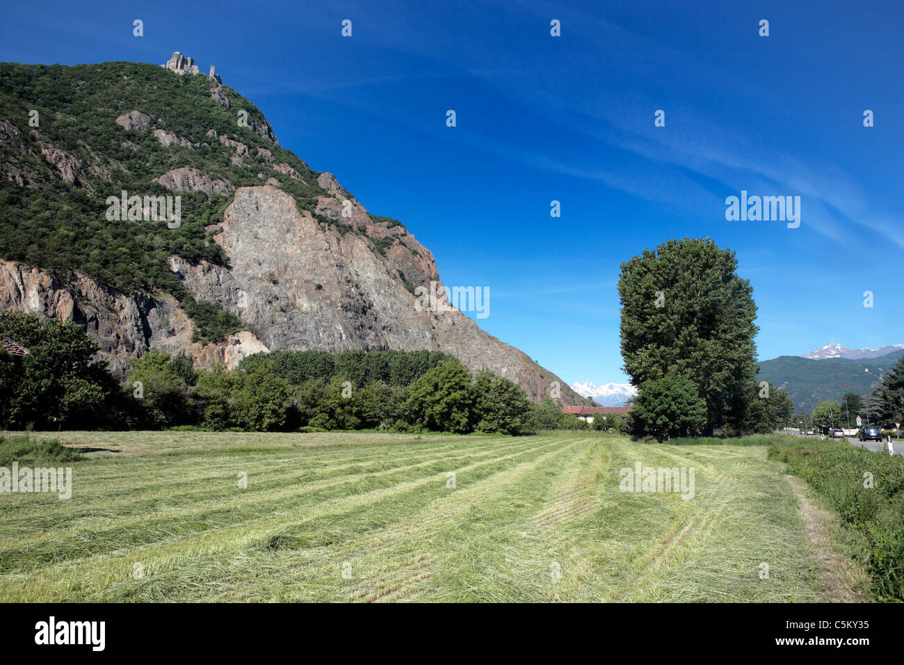 Landscape near Sacra di San Michele, Piedmont, Italy Stock Photo