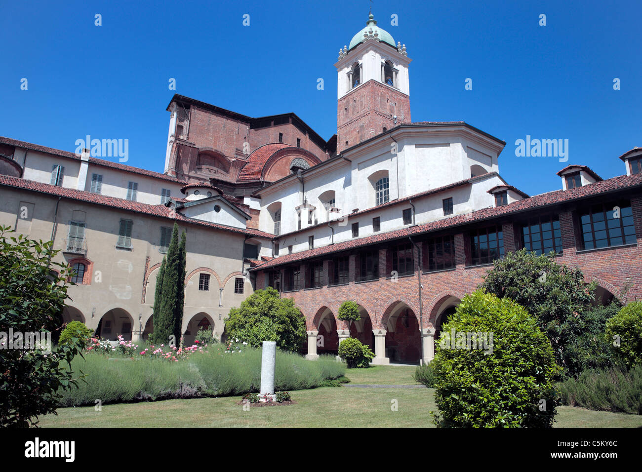 Old monastery, Novara, Piedmont, Italy Stock Photo