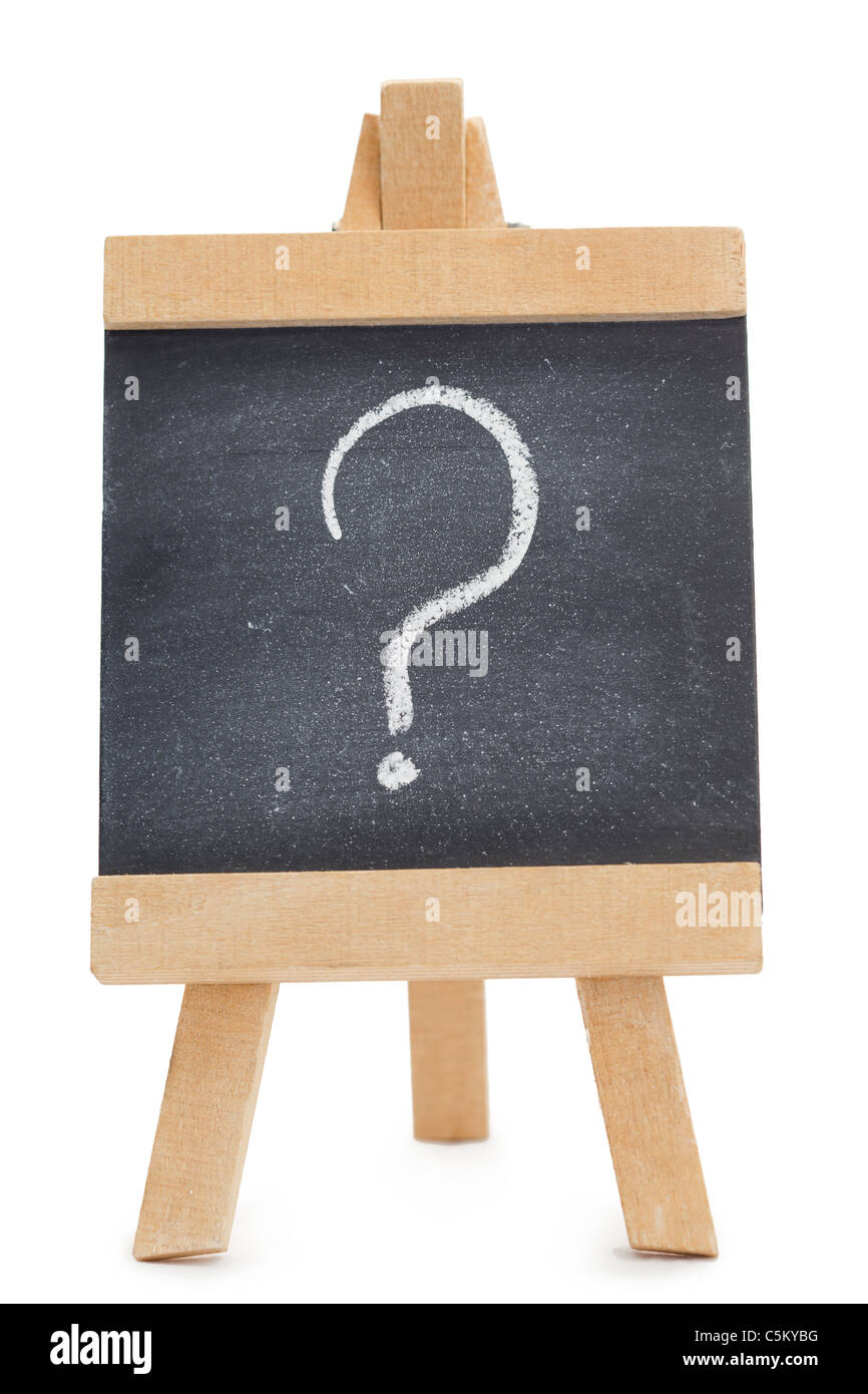 Chalkboard with a question mark written on it Stock Photo Alamy