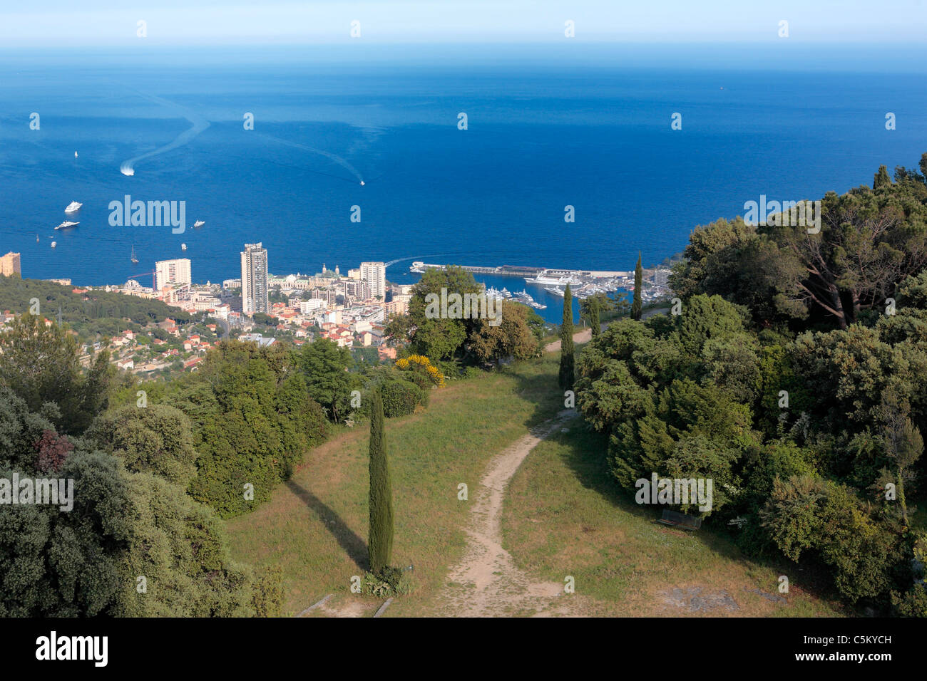Monaco, View from La Turbie Stock Photo