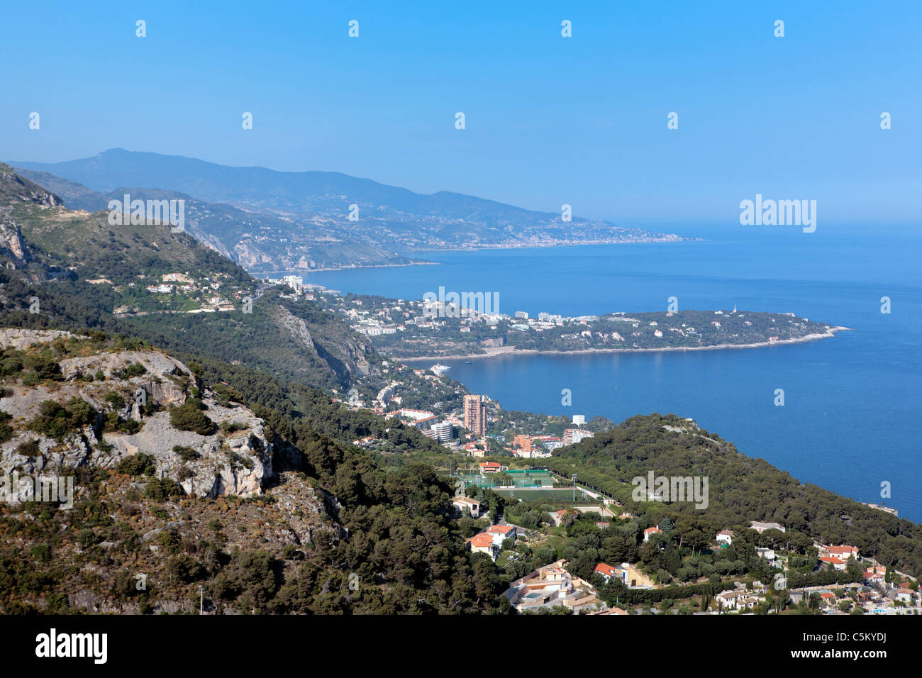 Monaco, View from La Turbie Stock Photo