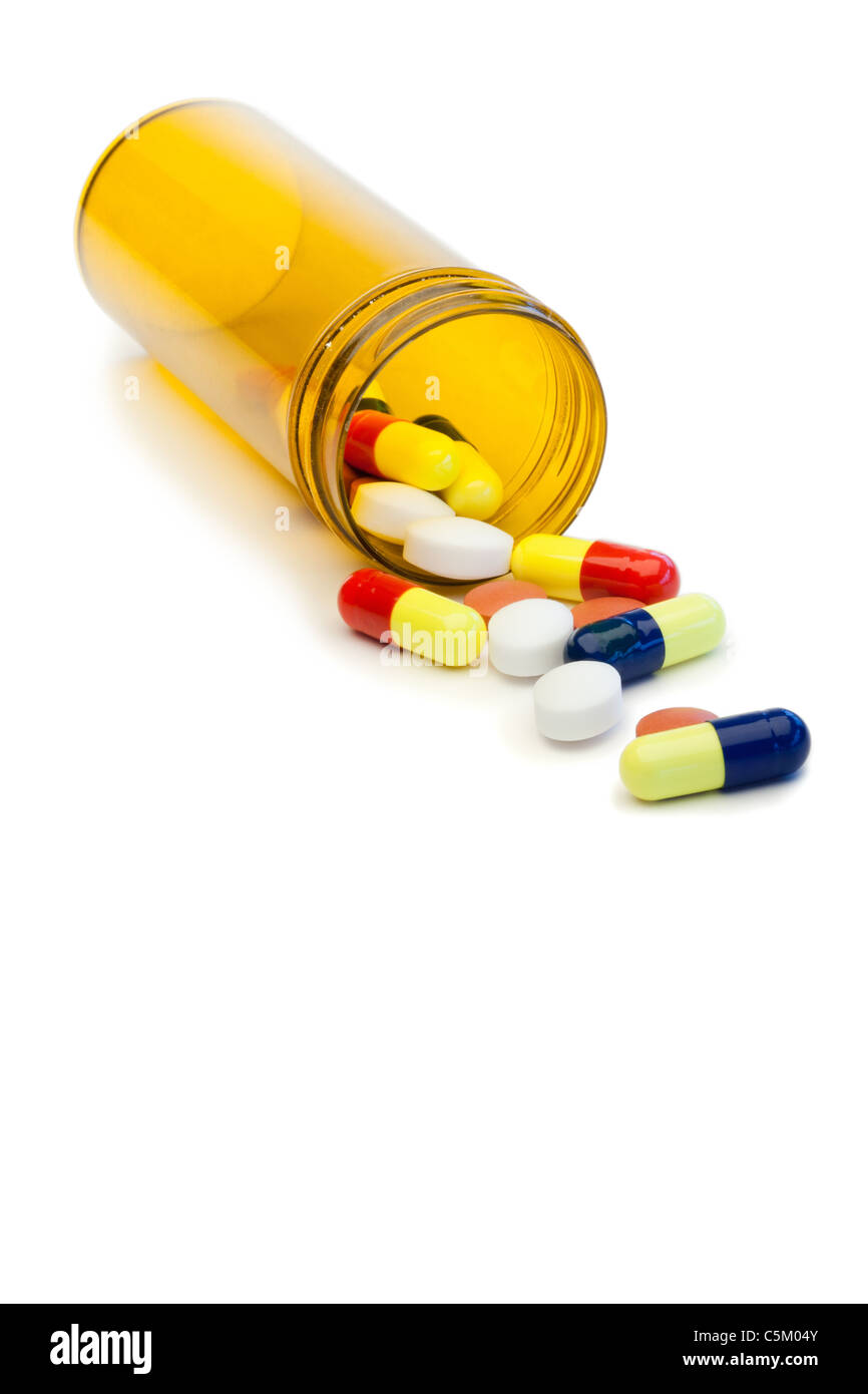 Spilled pills Stock Photo