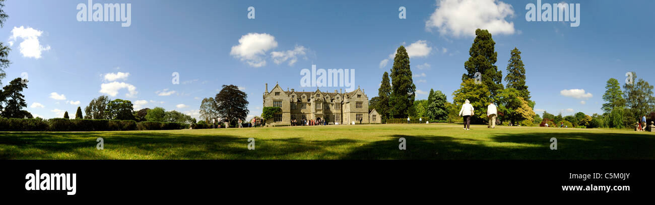 A panoramic view of the Manor House at RBG Kew Wakehurst Place in Sussex. Stock Photo