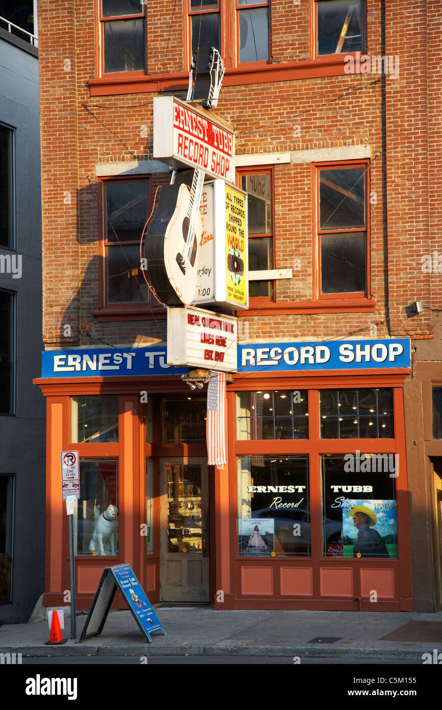 ernest tubbs record shop on broadway downtown Nashville Tennessee USA