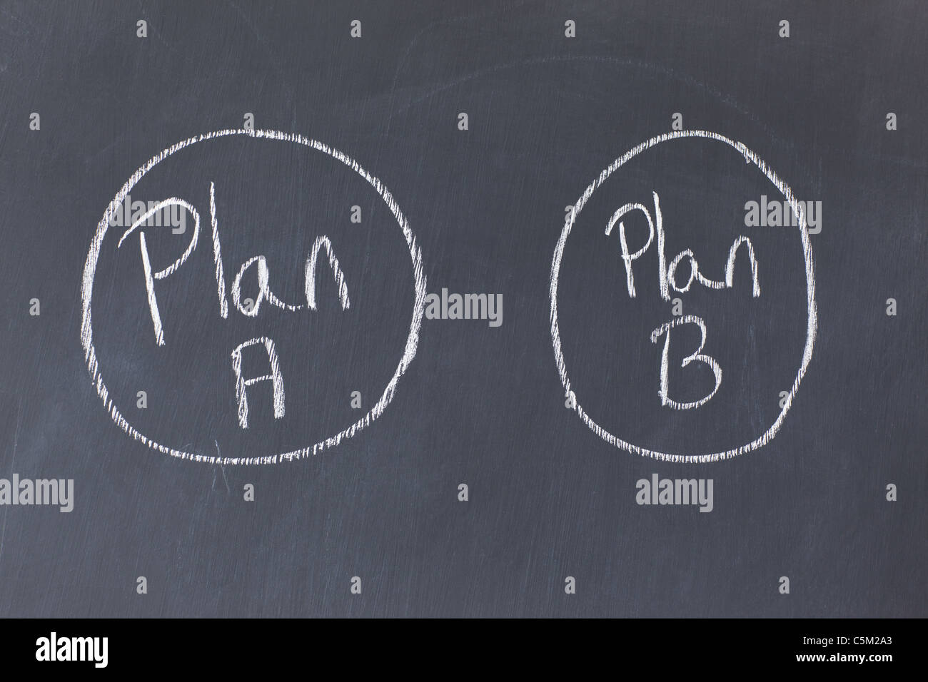 Blackboard with surrounded sentences written on it Stock Photo