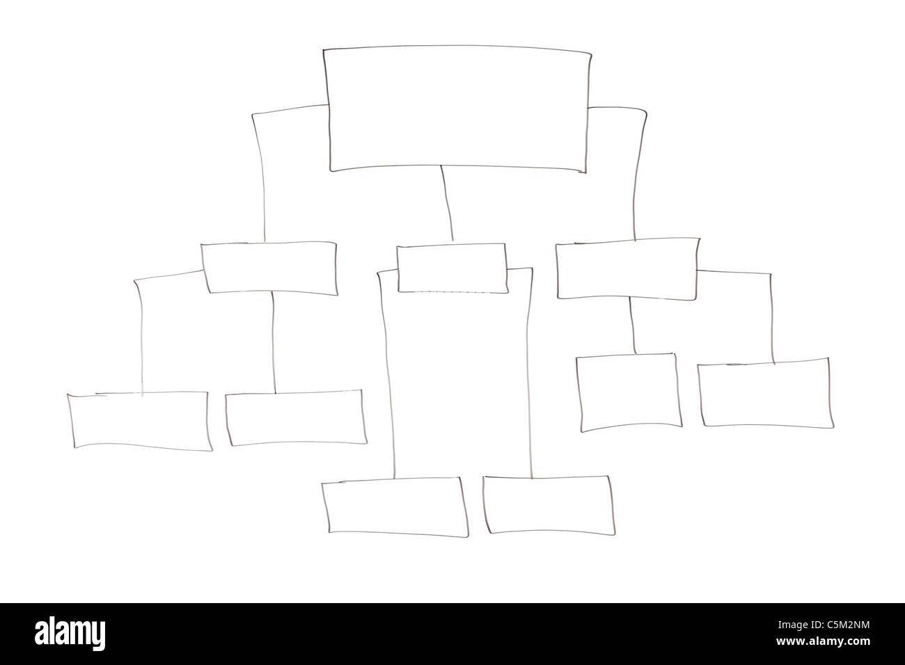 Blank diagram of  hierarchy Stock Photo