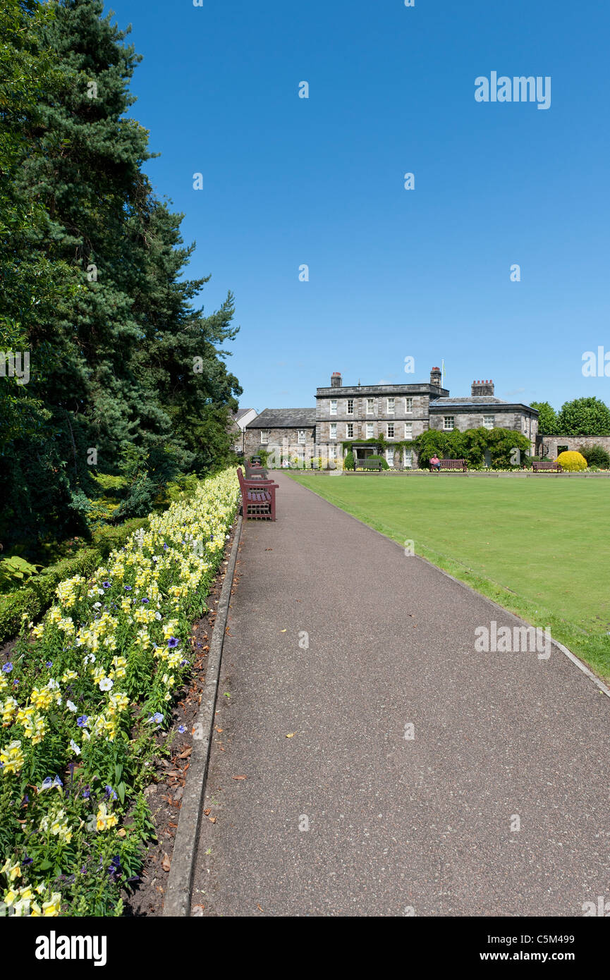 Hexham House from the Bowling Green in the Sele Park Hexham Stock Photo