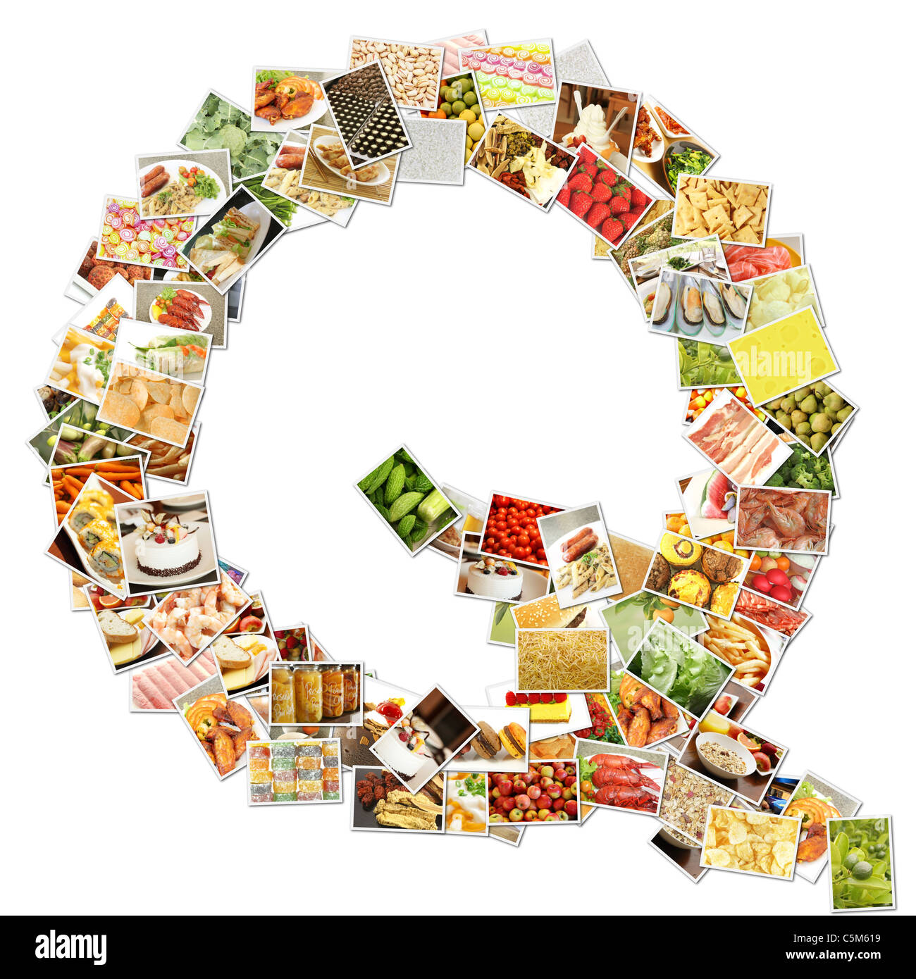 Letter Q with Food Collage Concept Art Stock Photo Alamy