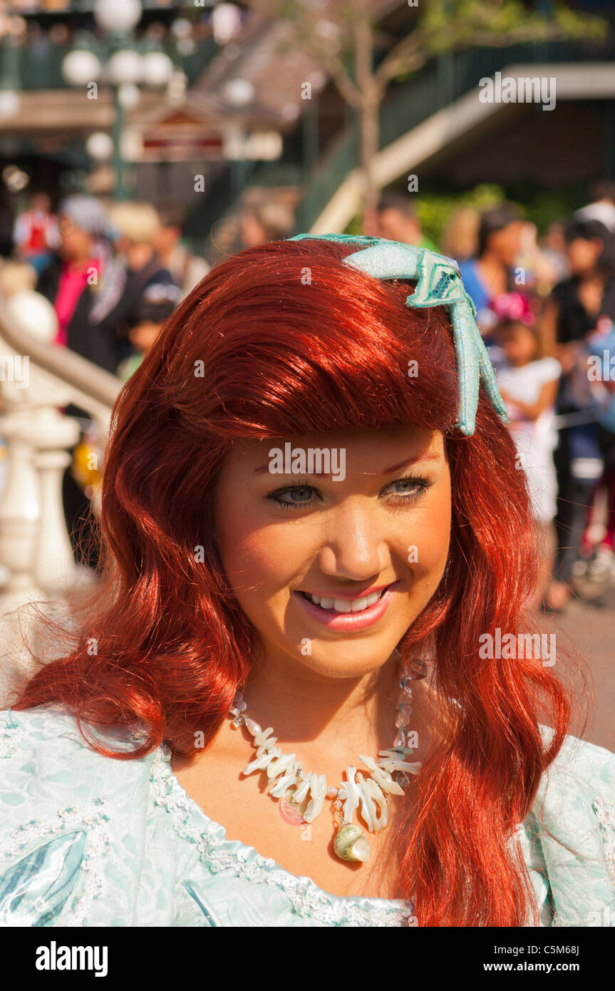A beautiful girl character from the parade at Disneyland Paris in France Stock Photo