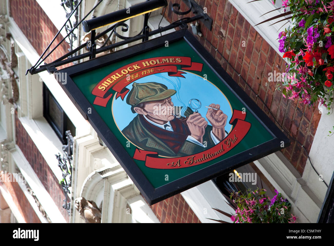 The Sherlock Holmes public house, Northumberland Avenue, London Stock Photo