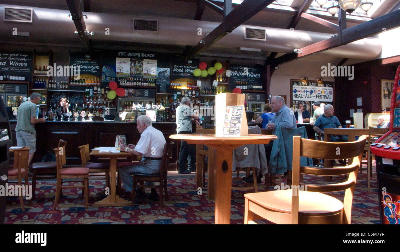 Inside The Penny Black Wetherspoon pub in Northwich Cheshire UK Stock Photo