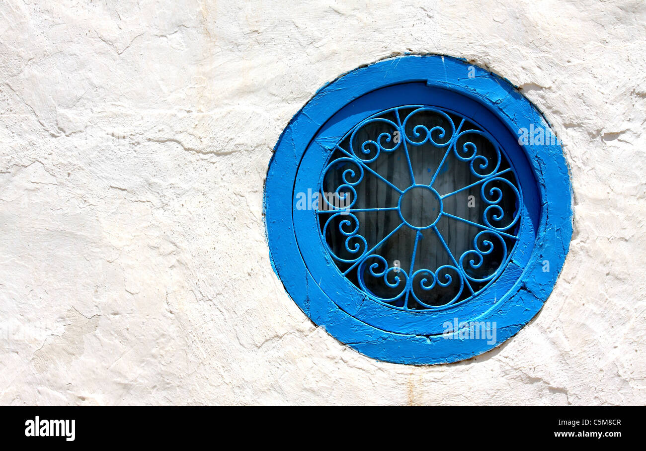 Round blue window in the Arabic style Stock Photo - Alamy