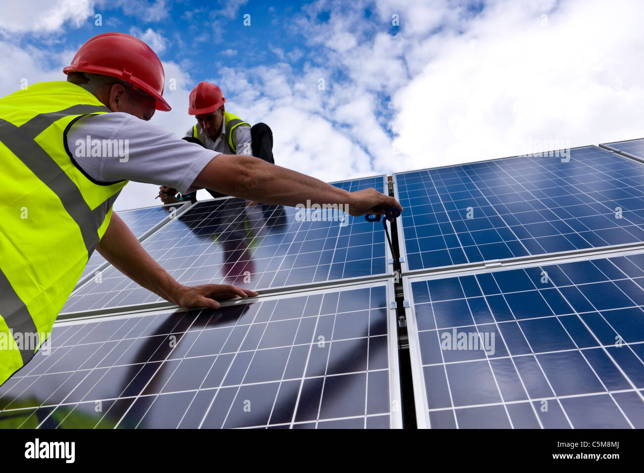 UK Solar Installation Stock Photo