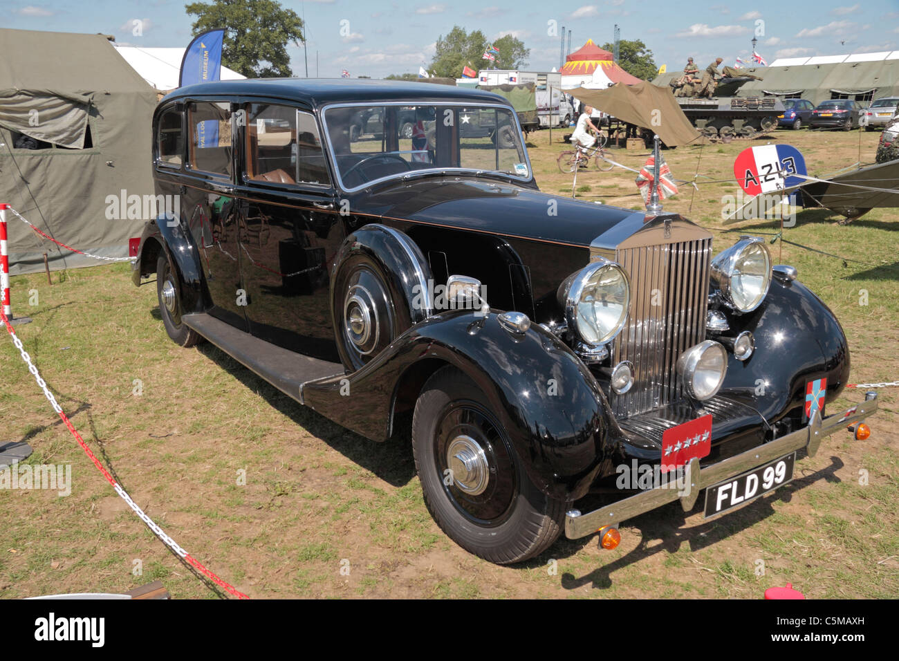 Field Marshall Montgomery's Rolls Royce on display at the 2011 War & Peace Show at Hop Farm, Paddock Wood, Kent, UK. Stock Photo