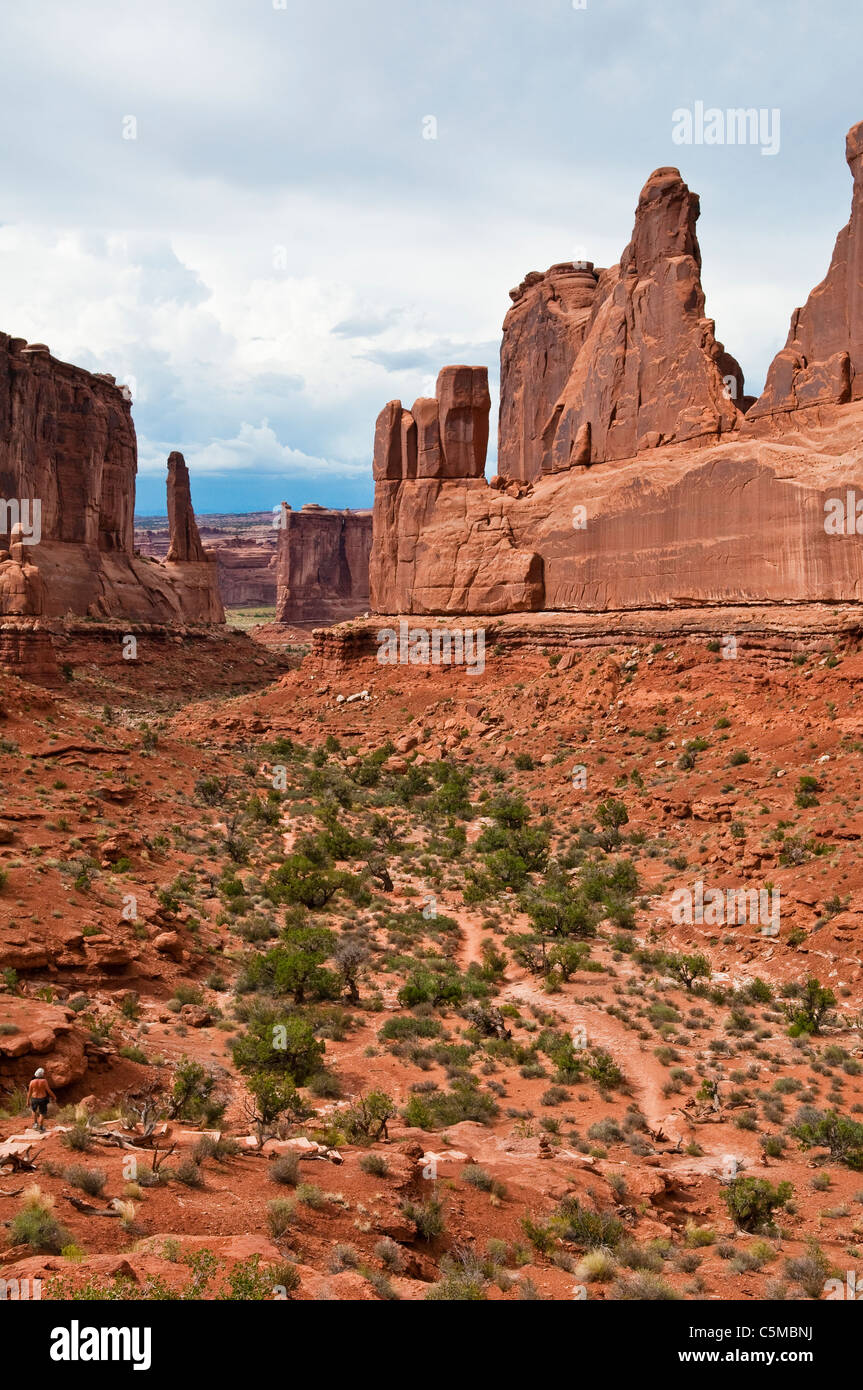 Tower of Babel rock formation, Park Avenue Trail, Arches National Park, Moab, Utah, USA Stock Photo