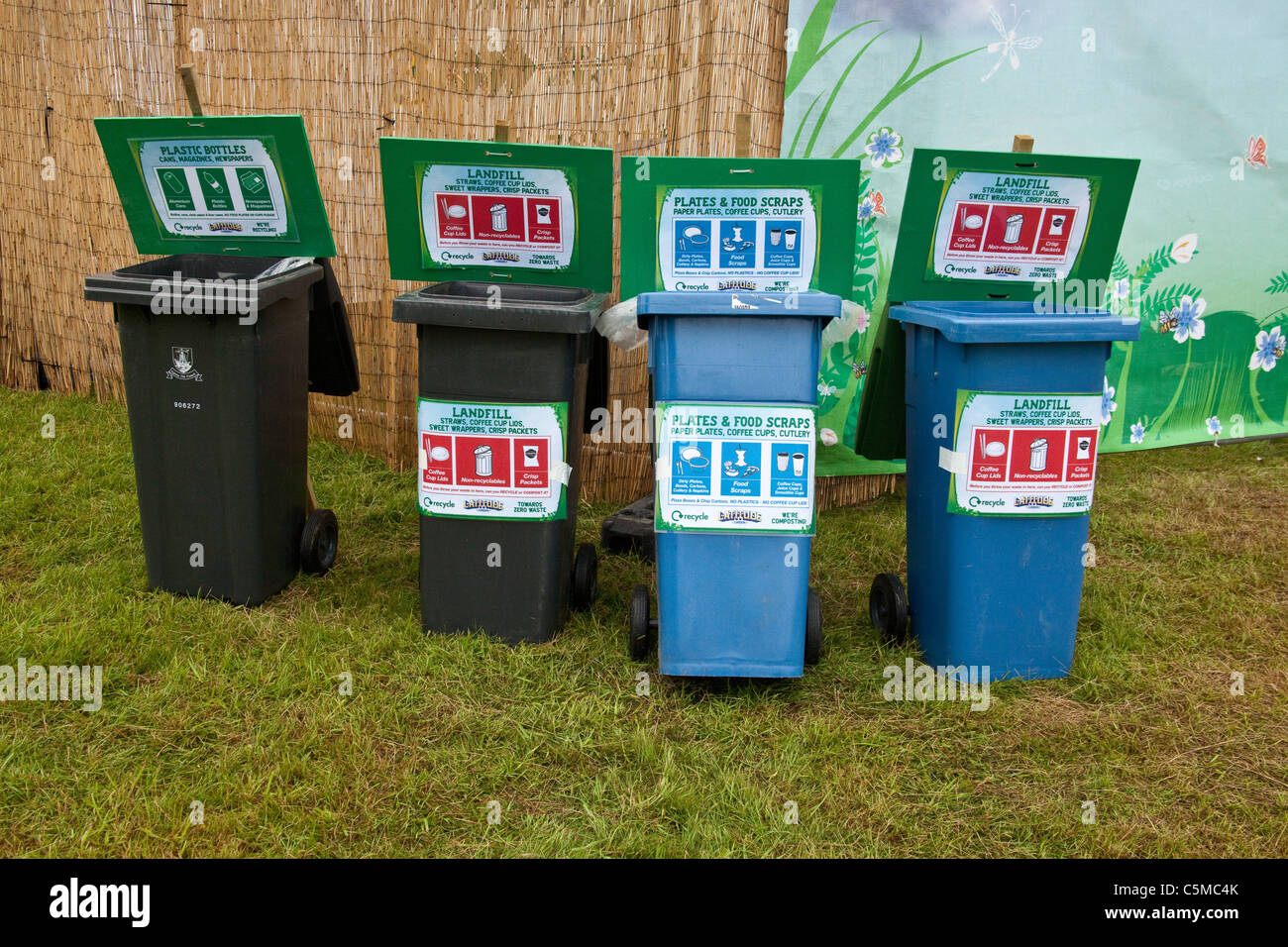 Recycling bins at the Latitude Festival 2011, Suffolk, England, United