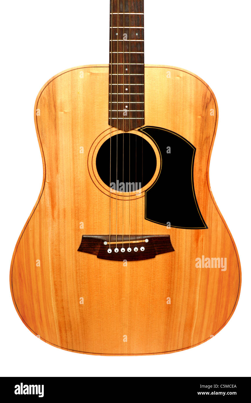 Isolated body of solid wood, Acoustic Guitar Stock Photo Alamy