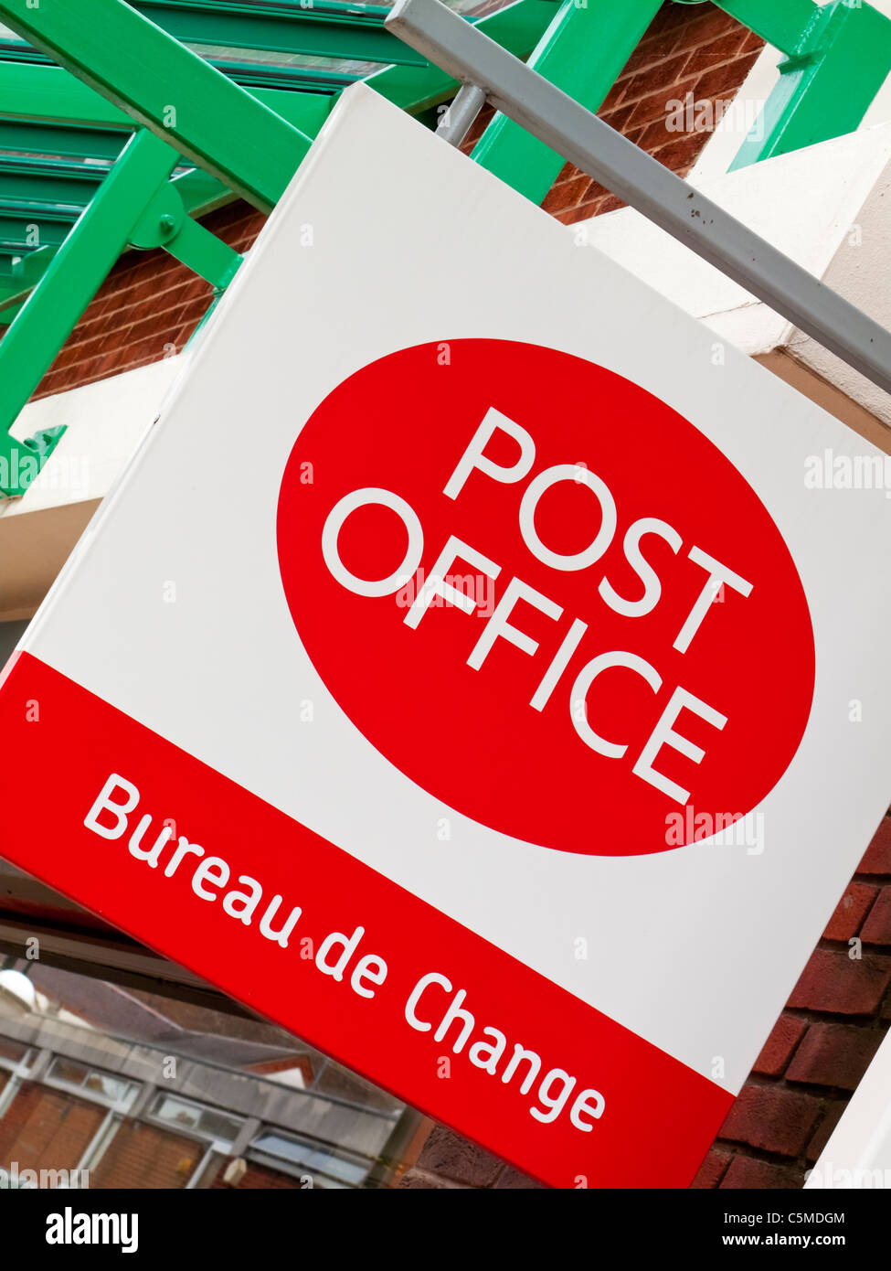 Sign outside a British Post Office and Bureau de Change in Lichfield England Stock Photo