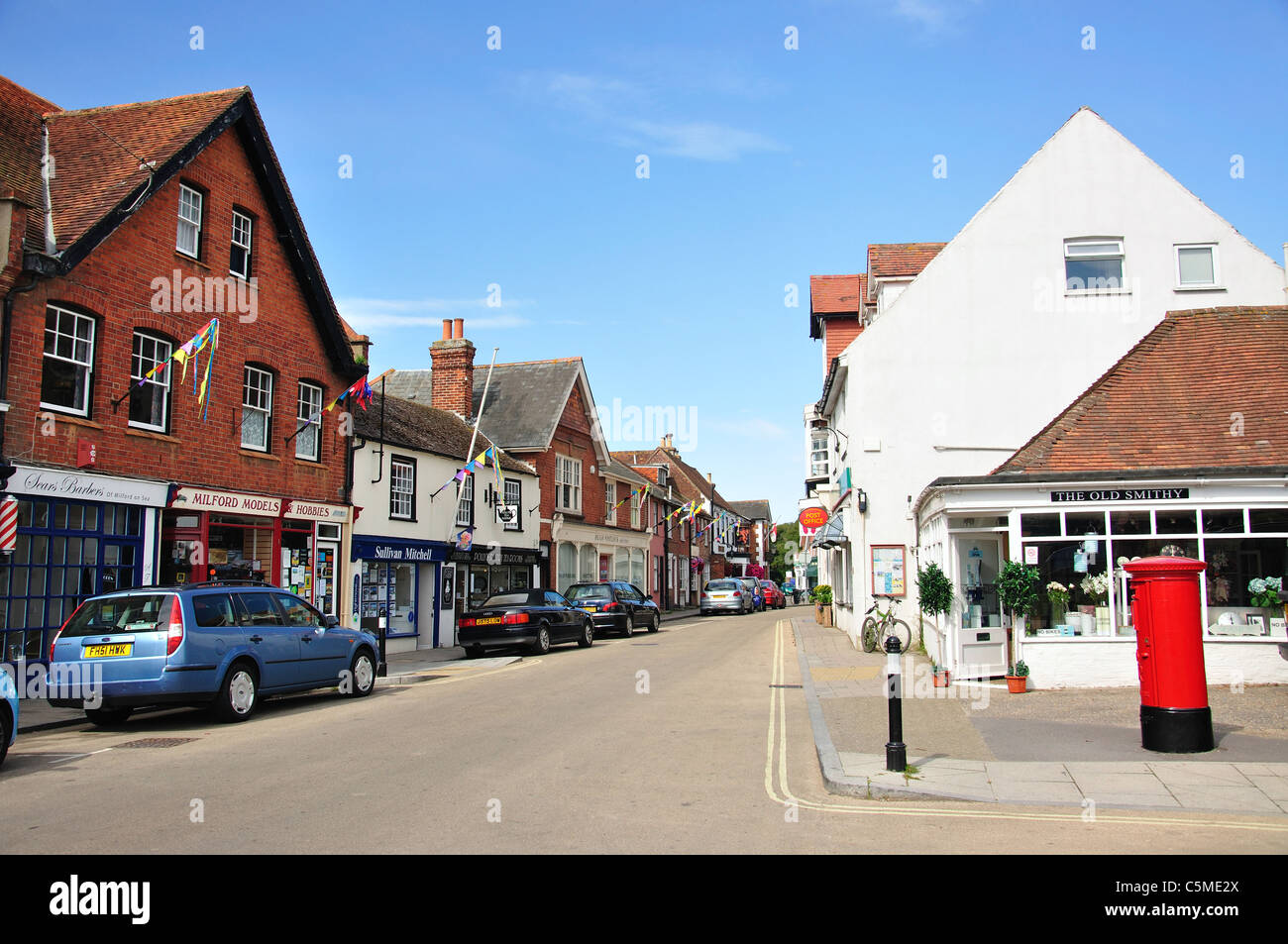 High Street, MilfordonSea, Hampshire, England, United Kingdom Stock