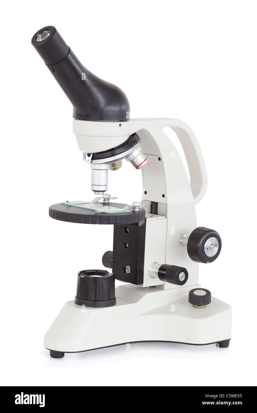Scientific modern microscope Stock Photo