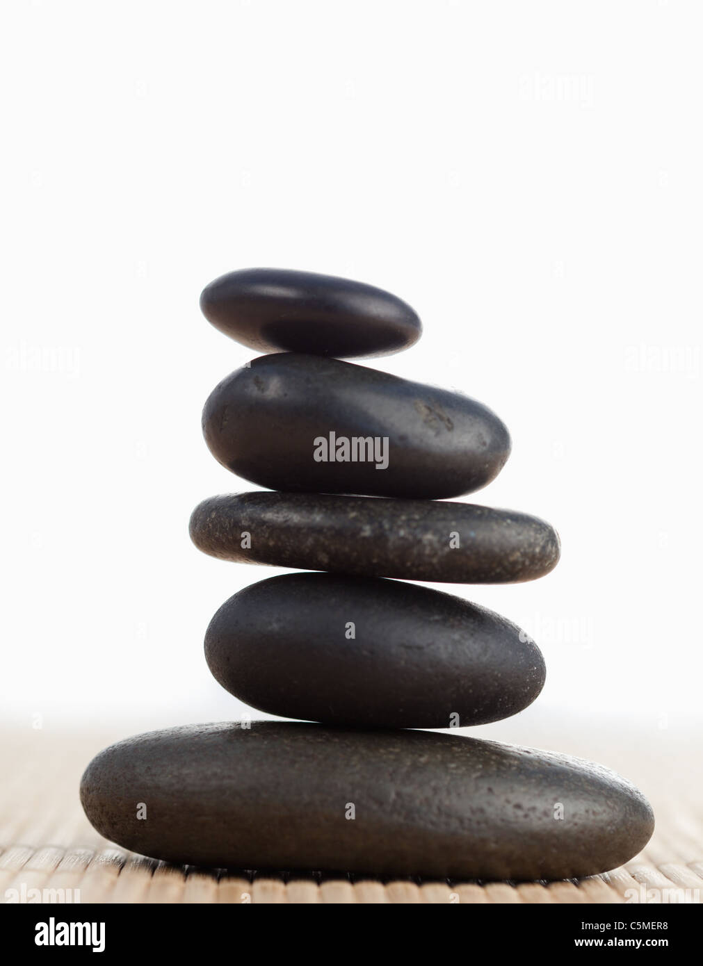 A black stones stack Stock Photo