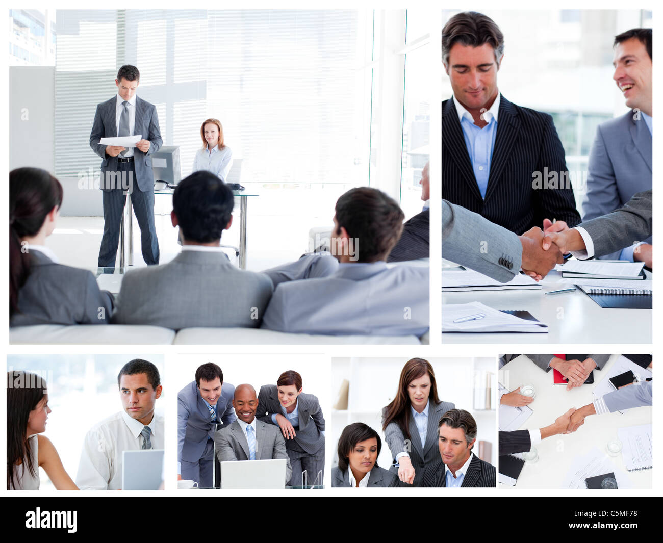 Collage of business people communicating Stock Photo - Alamy
