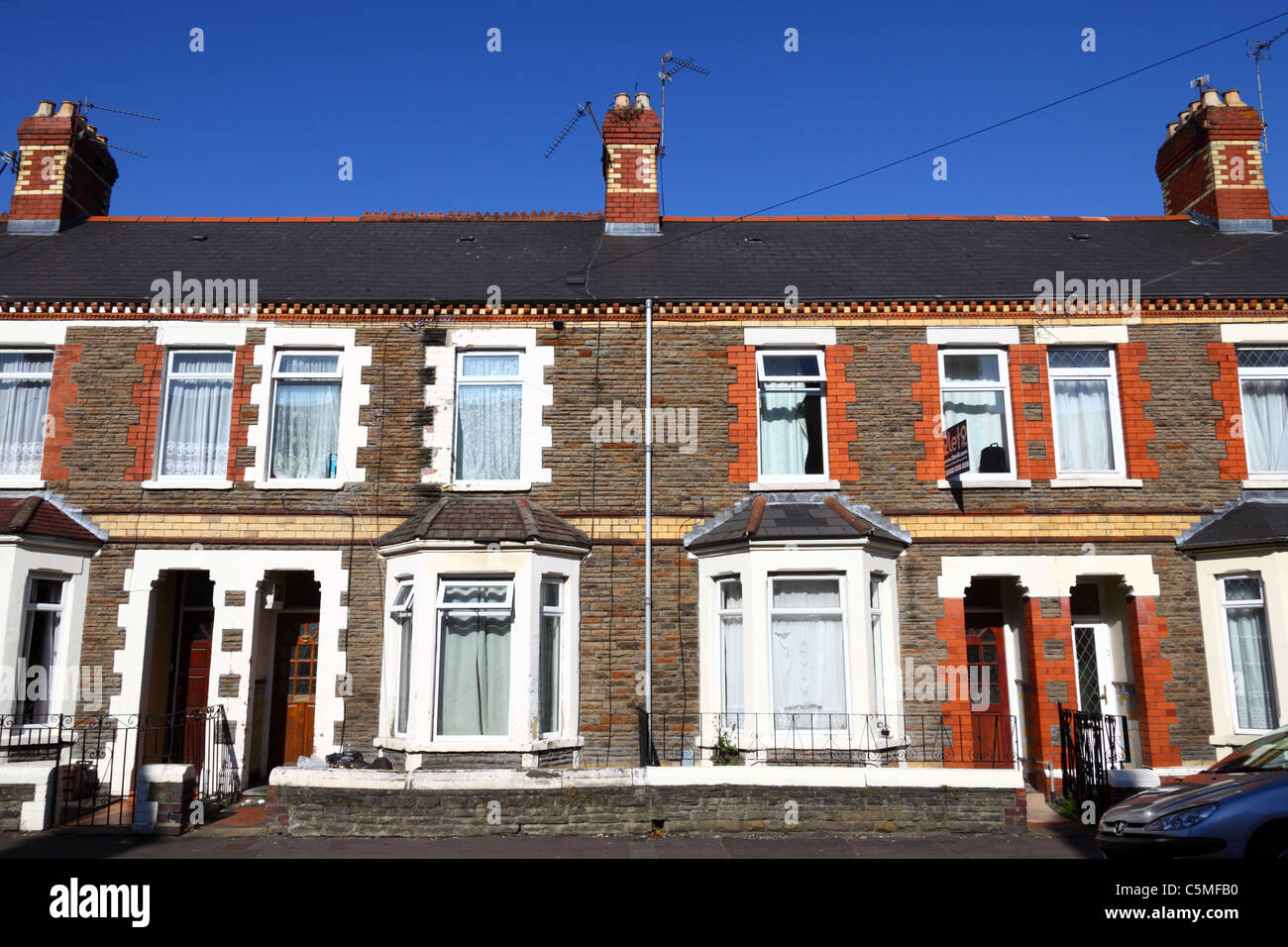 Typical terraced housing, Roath, Cardiff, South Wales, United Kingdom Stock Photo Alamy